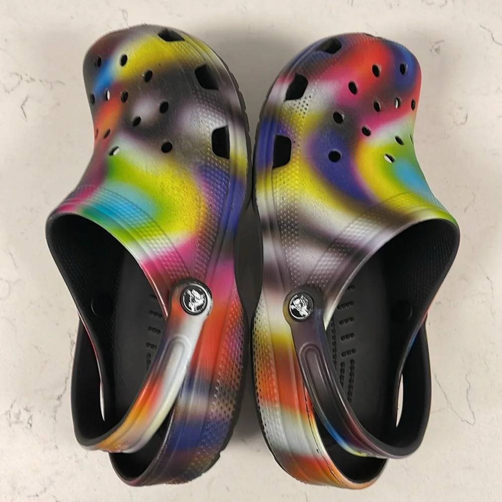 Crocs Classic Clog Solarized Tie Dye Unisex Women’s 12 - Mens 10 Black / Multi
